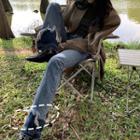 High-waist Washed Ripped Boot-cut Jeans