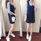 Set: Plain Shirt + Pinafore Dress