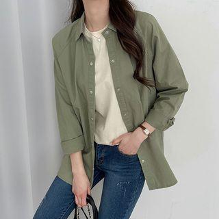 Raglan Dip-back Shirt Jacket