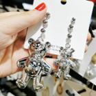 Alloy Bear Dangle Earring 1 Pair - As Shown In Figure - One Size