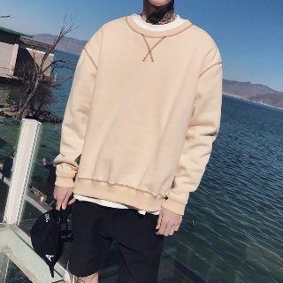 Lettering Stitched Pullover