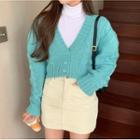 Mock Neck Long Sleeve T-shirt / Mini Skort / Cardigan