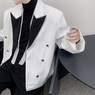 Two-tone Double Breasted Blazer