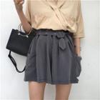 Striped Buckled Shorts