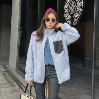 Contrast-pocket Fleece Jacket