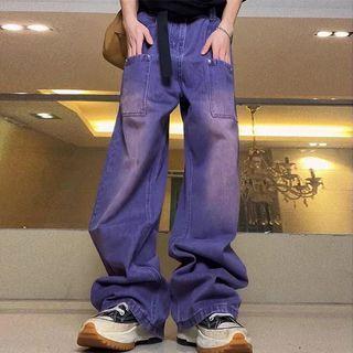 Low-waist Gradient Wide-leg Pants