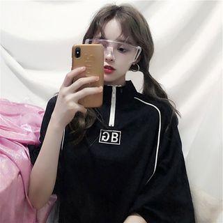 Elbow-sleeve Half-zip T-shirt