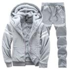 Set: Striped Hooded Zip Jacket + Drawstring Pants