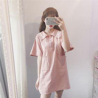 Sailor Collar Elbow Sleeve A-line Dress