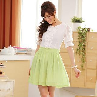 Mock Two-piece Chiffon Dress