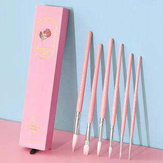 Set Of 6: Paint Brush Set - 6 Pcs - Pink - One Size
