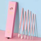 Set Of 6: Paint Brush Set - 6 Pcs - Pink - One Size