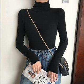 Long-sleeve Turtle-neck T-shirt