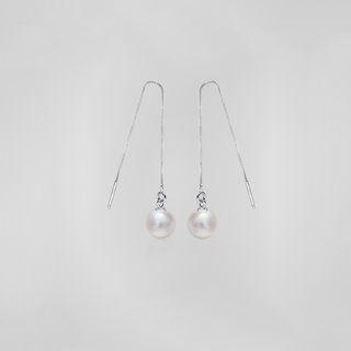 925 Sterling Silver Faux Pearl Threader Earrings