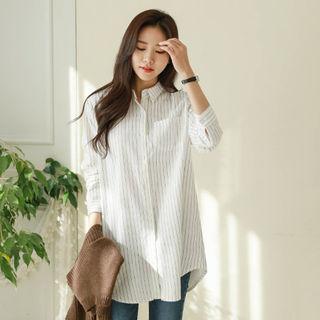 Striped Long Flannel Shirt