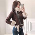 Faux-shearling Belted Rider Jacket