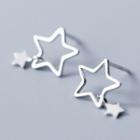 925 Sterling Silver Wirework Star Stud Earrings