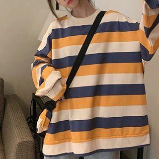 Oversize Long-sleeve Striped T-shirt