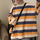 Oversize Long-sleeve Striped T-shirt