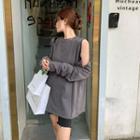 Cut-out Long-sleeve T-shirt As Shown In Figure - One Size