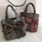 Houndstoth Bow Tote Bag