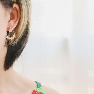 Rhinestone Star Earring 1 Pair - As Shown In Figure - One Size