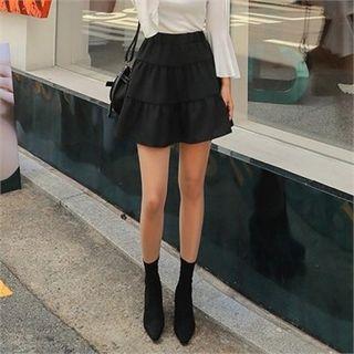 A-line Tiered Miniskirt
