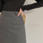 Woolen Plain A-line Skirt