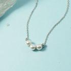Faux Pearl Pendant Necklace Necklace - Silver - One Size
