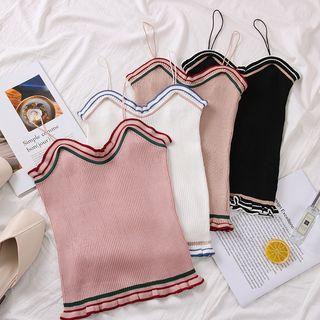 Sleeveless Ruffled Light Knit Top