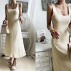 Square-neck Ribbed Tank Dress