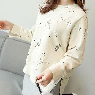 Paint-splatter Brushed-fleece Lined Sweatshirt