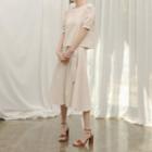 Two-way Puff-sleeve Cotton Blouse