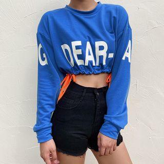 Crop Lettering Sweatshirt