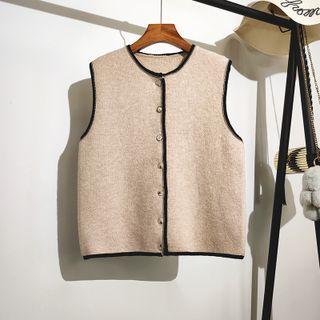Round Neck Button-up Sweater Vest
