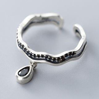 925 Sterling Silver Drop Layered Open Ring Open Ring - 925 Sterling Silver - One Size