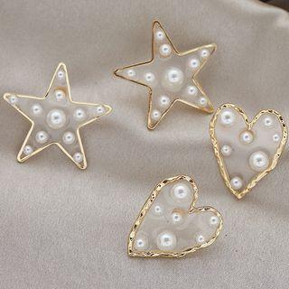 Star / Heart Faux Pearl Resin Earring