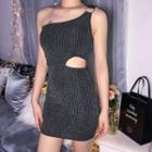 Single Shoulder Mini Knit Dress