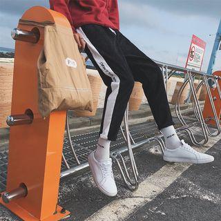 Contrast-trim Corduroy Sweatpants