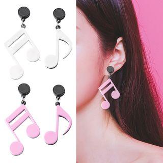 Non-matching Musical Note Drop Earring