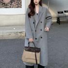 Double-breasted Long Wool Coat Gray - One Size