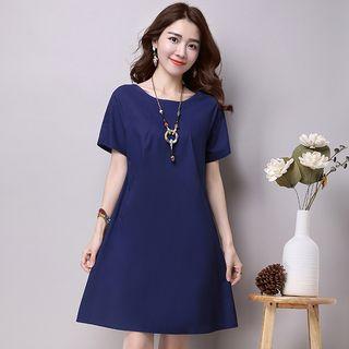 Plain Short Sleeve T-shirt Dress