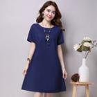 Plain Short Sleeve T-shirt Dress