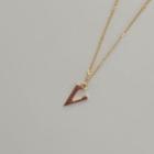 Letter Pendant Chain Necklace Gold - One Size