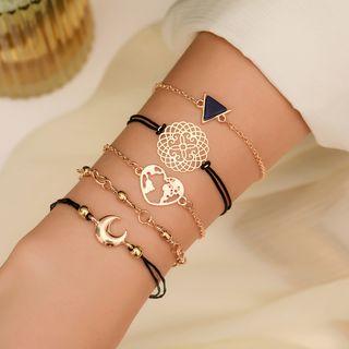 Set Of 5: Bracelet 01 - 11132 - Gold - One Size