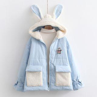 Rabbit Ear Hooded Padded Jacket