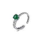 925 Sterling Silver Elegant Fashion Geometric Round Adjustable Open Ring Silver - One Size
