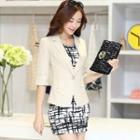 Elbow-sleeve Single-button Blazer