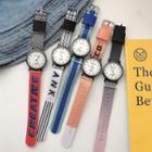 Lettering Canvas Strap Watch