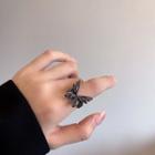 Butterfly Open Ring Black - One Size